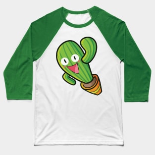 Funny cactus pot with happy face Baseball T-Shirt